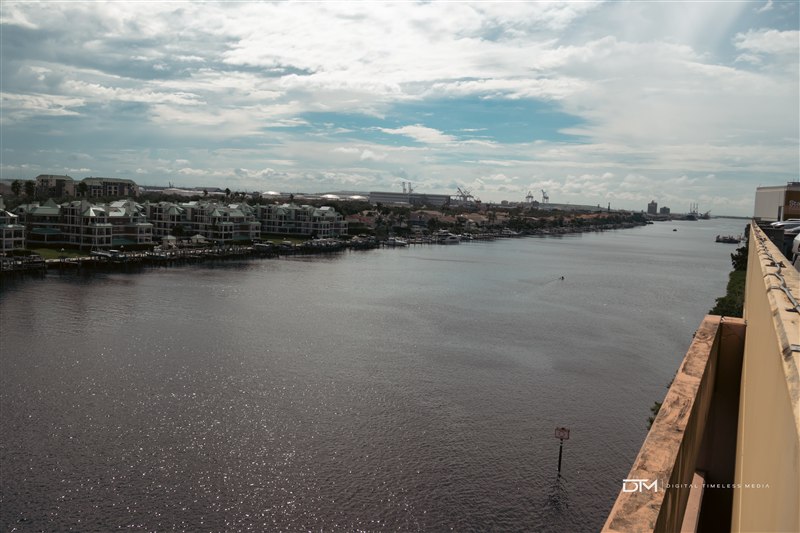 Waterfront architecture and skyline
